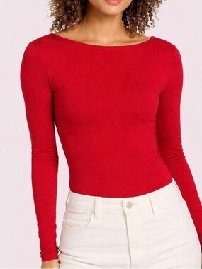 nuuds Cherry Open Back Bodysuit M EUC Never worn